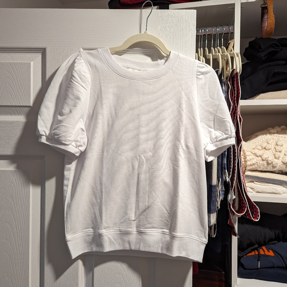 J. Crew puffed sleeve sweatshirt size small nwt